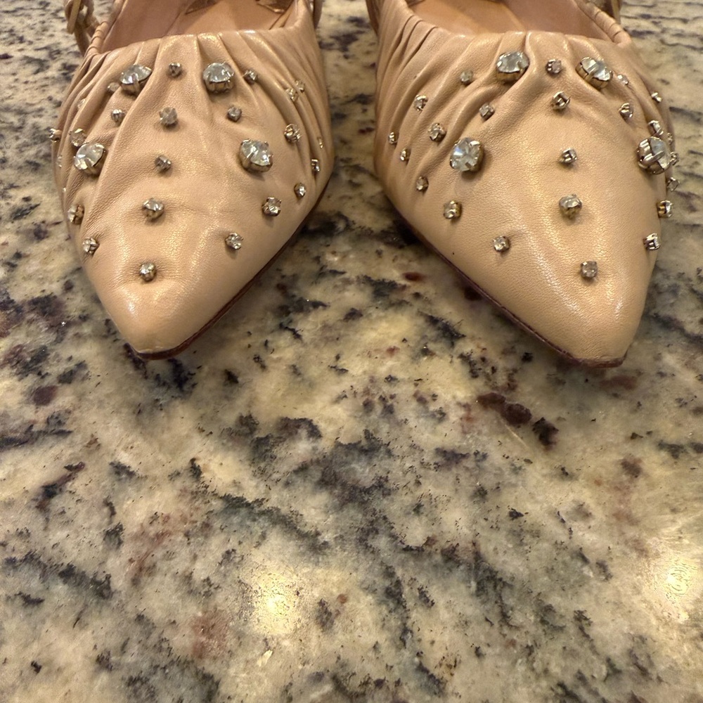 Antonio Melani x Jennifer Symko Lyssa Lou Leather Studded Mary Jane Flats - Picture 7 of 7